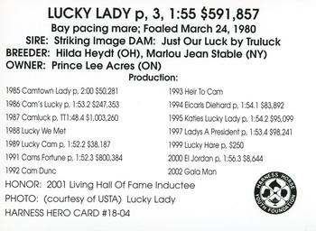 2004 Harness Heroes #18-04 Lucky Lady Back